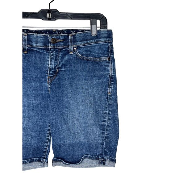 Levi’s 525 Perfect Waist Blue Jean Bermuda Shorts Size 6 Mid Rise Classic Fit - Picture 7 of 10